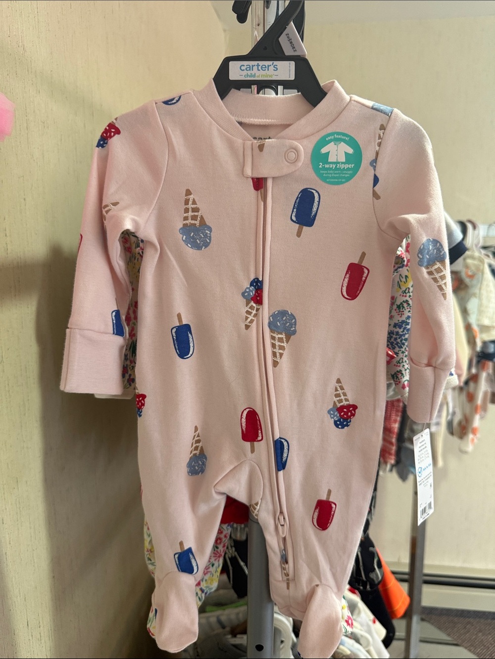 Carter's Light Pink Ice Cream & Popsicle Footed One-Piece